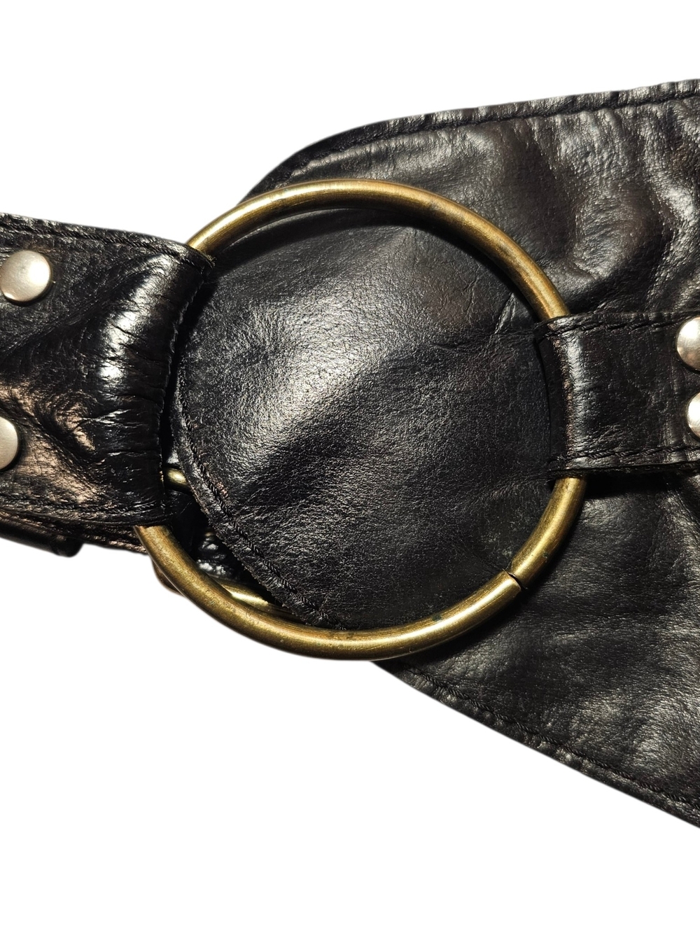 Jungle Tribe Leather Hip Belt with Pockets Festival Brass Grommet Waist - Picture 4 of 7
